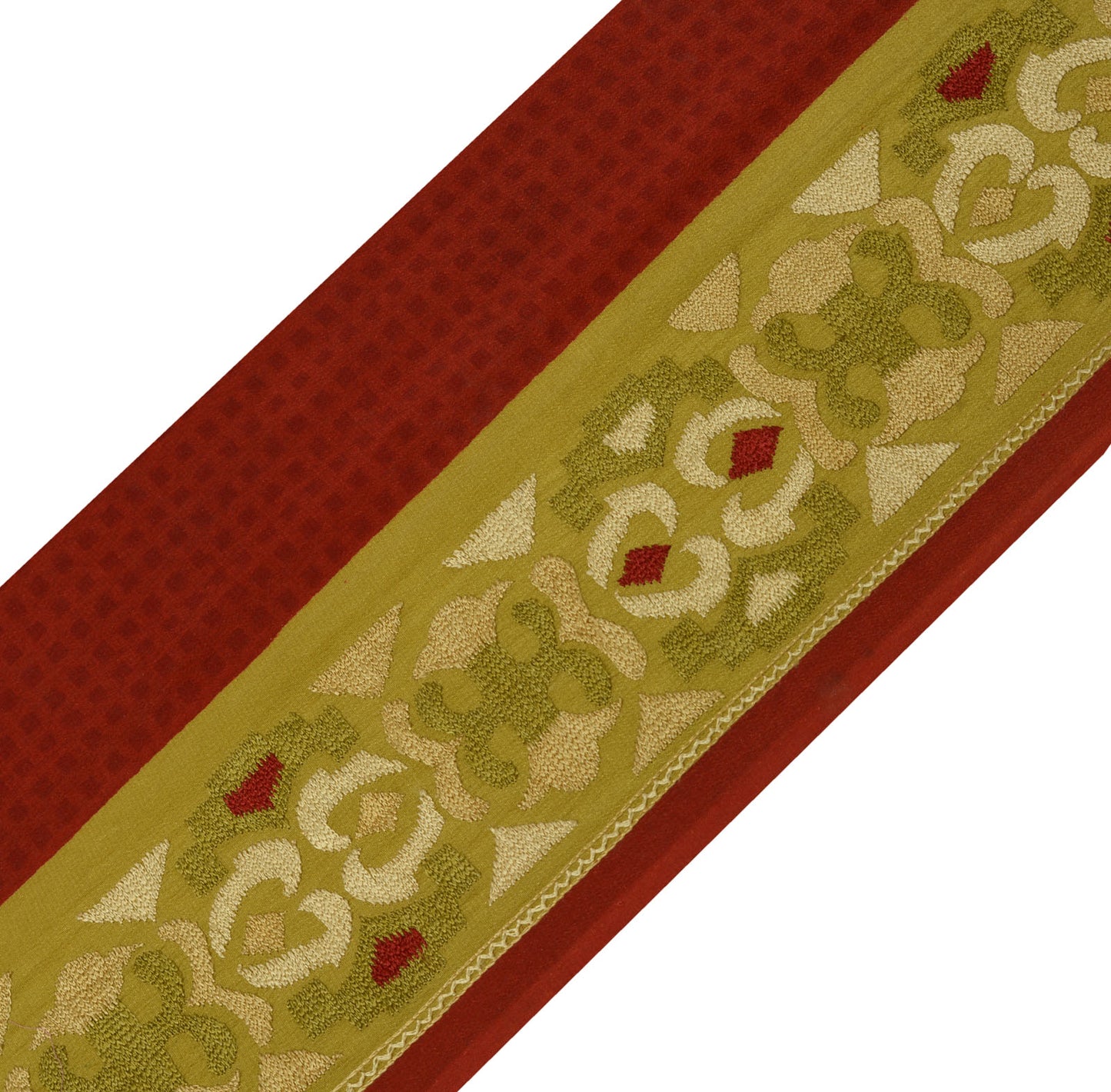 Sushila Vintage Green Saree Border Indian Craft Sewing Trim Woven Lace Ribbon