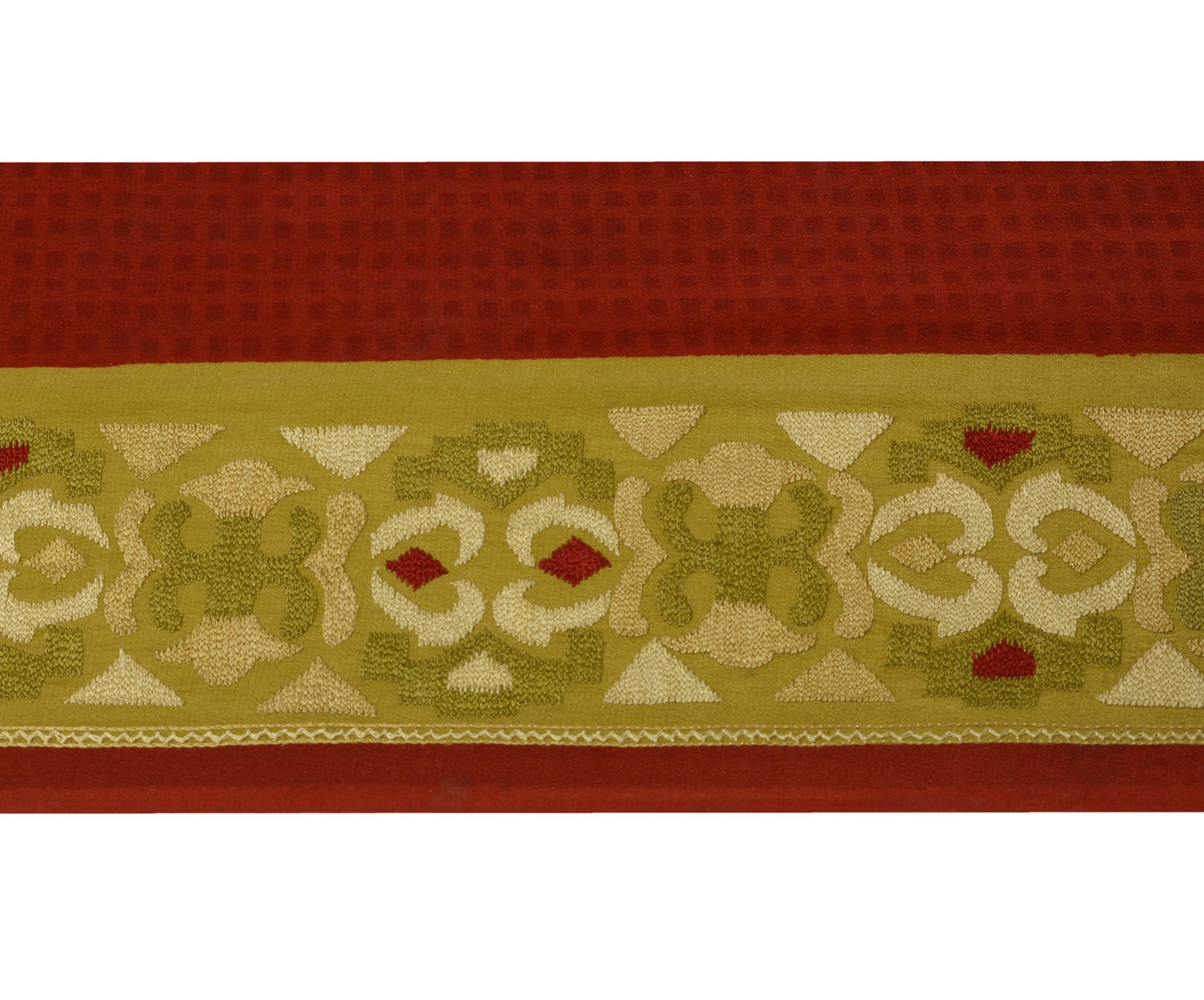 Sushila Vintage Green Saree Border Indian Craft Sewing Trim Woven Lace Ribbon