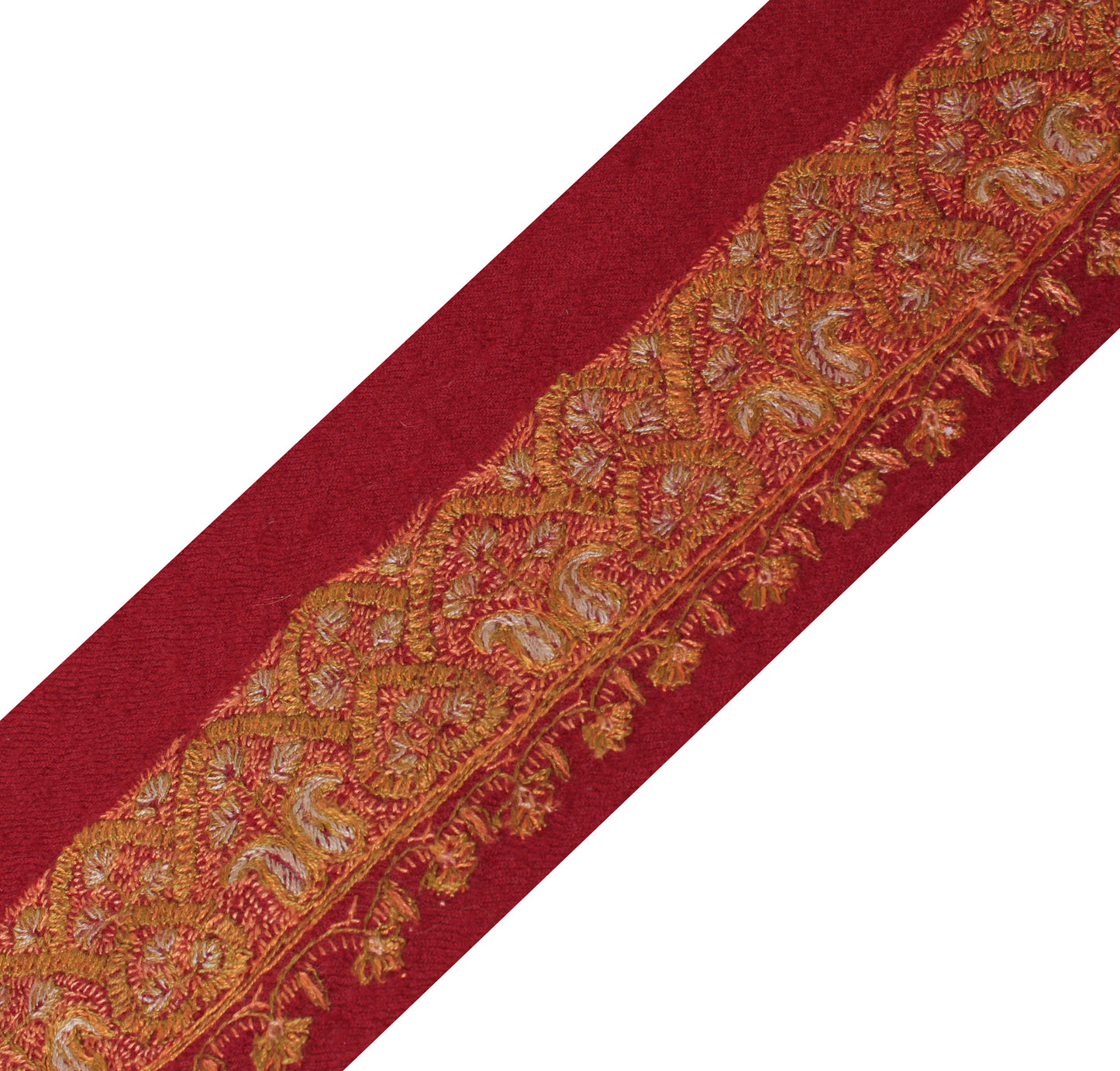 Sushila Vintage Maroon Saree Border Indian Craft Sewing Embroidered Lace Ribbon