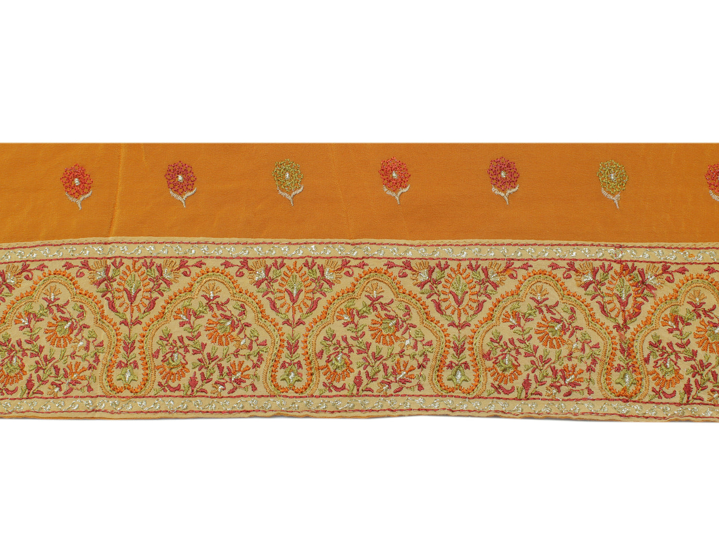 Sushila Vintage Cream Sari Border Indian Craft Sewing Trim Embroidered Ribbon