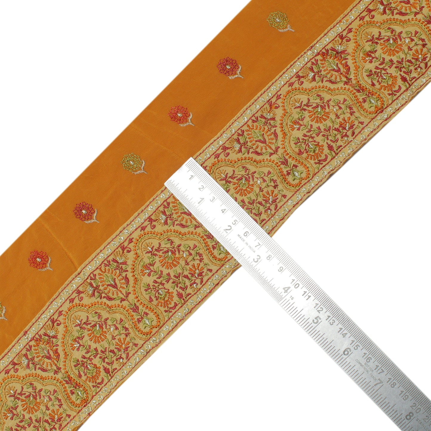 Sushila Vintage Cream Sari Border Indian Craft Sewing Trim Embroidered Ribbon