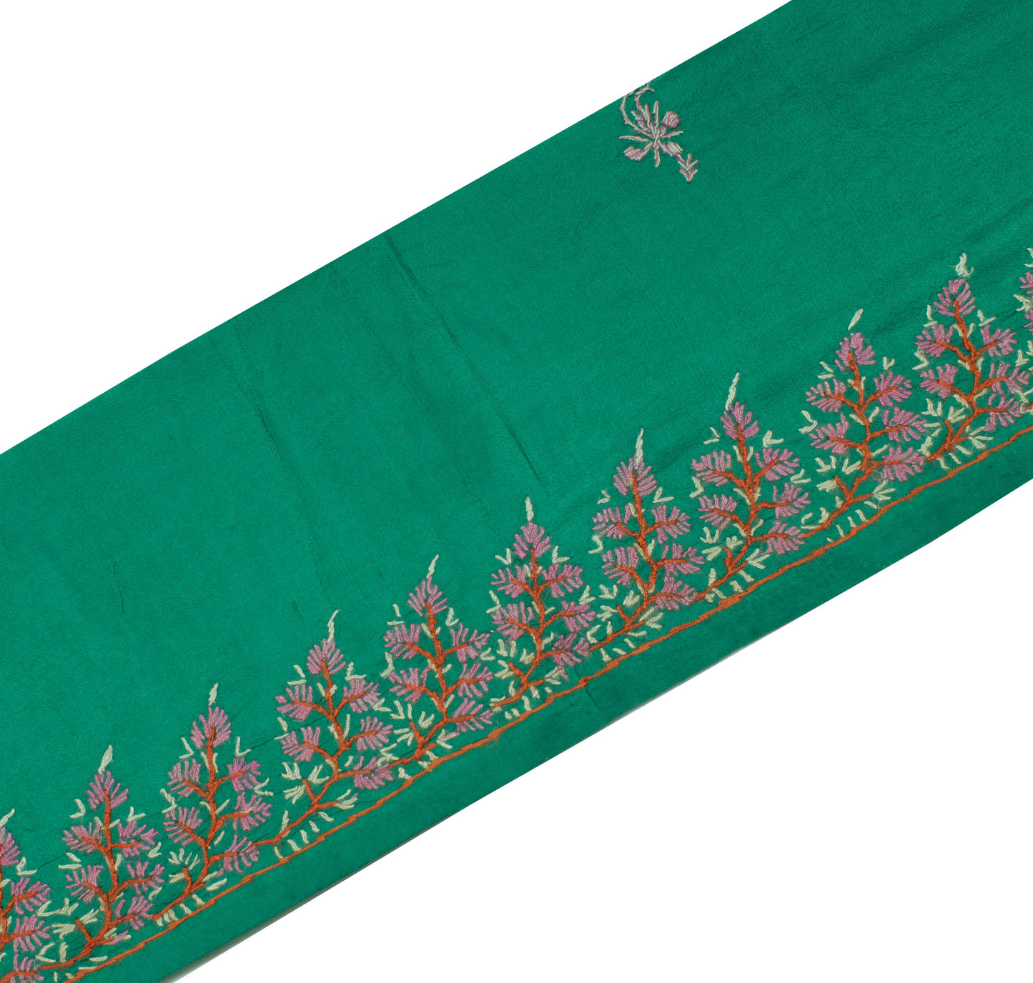 Sushila Vintage Green Saree Border Indian Craft Sewing Embroidered Lace Ribbon