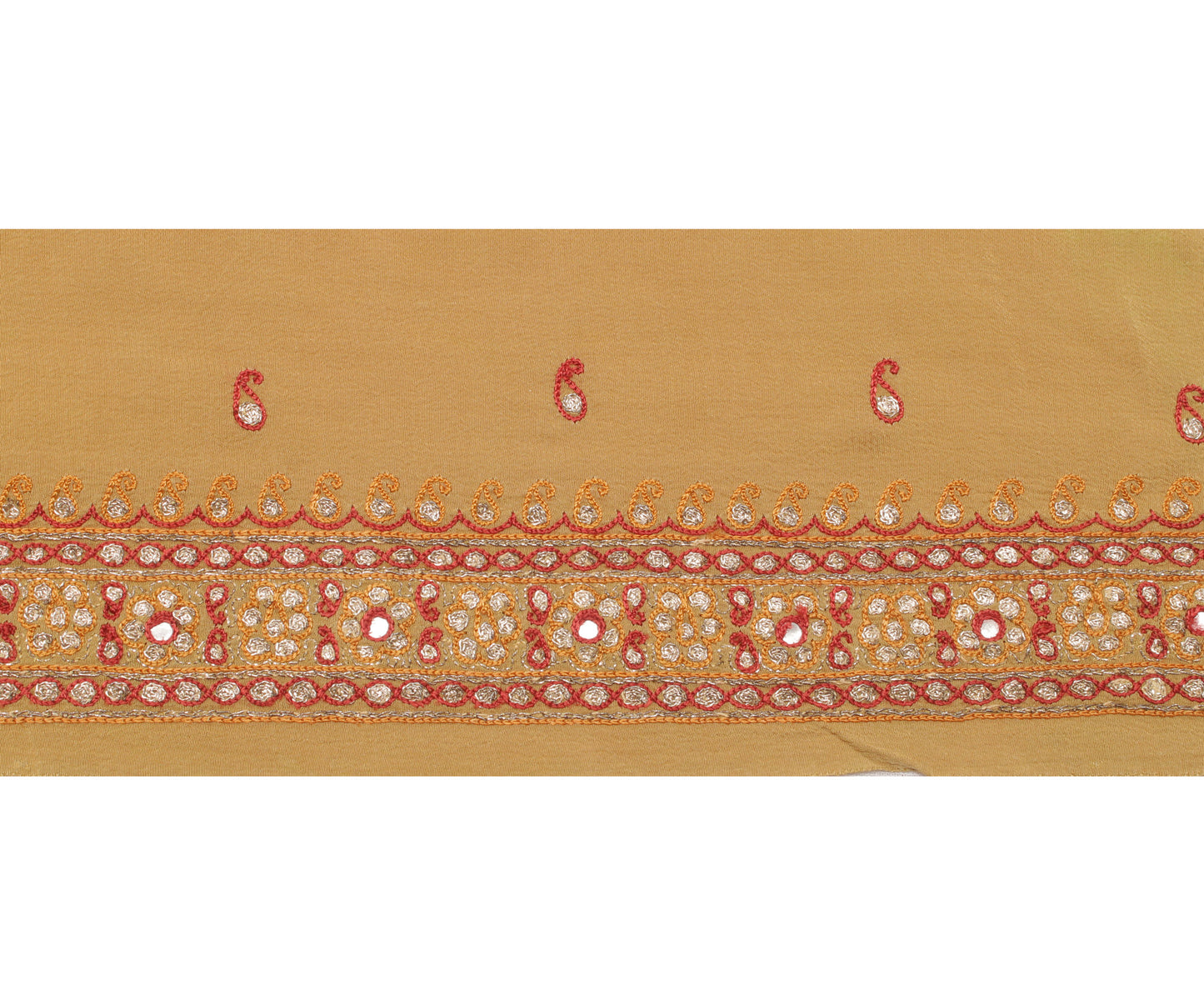 Sushila Vintage Brown Saree Border Indian Craft Sewing Trim Embroidered Ribbon