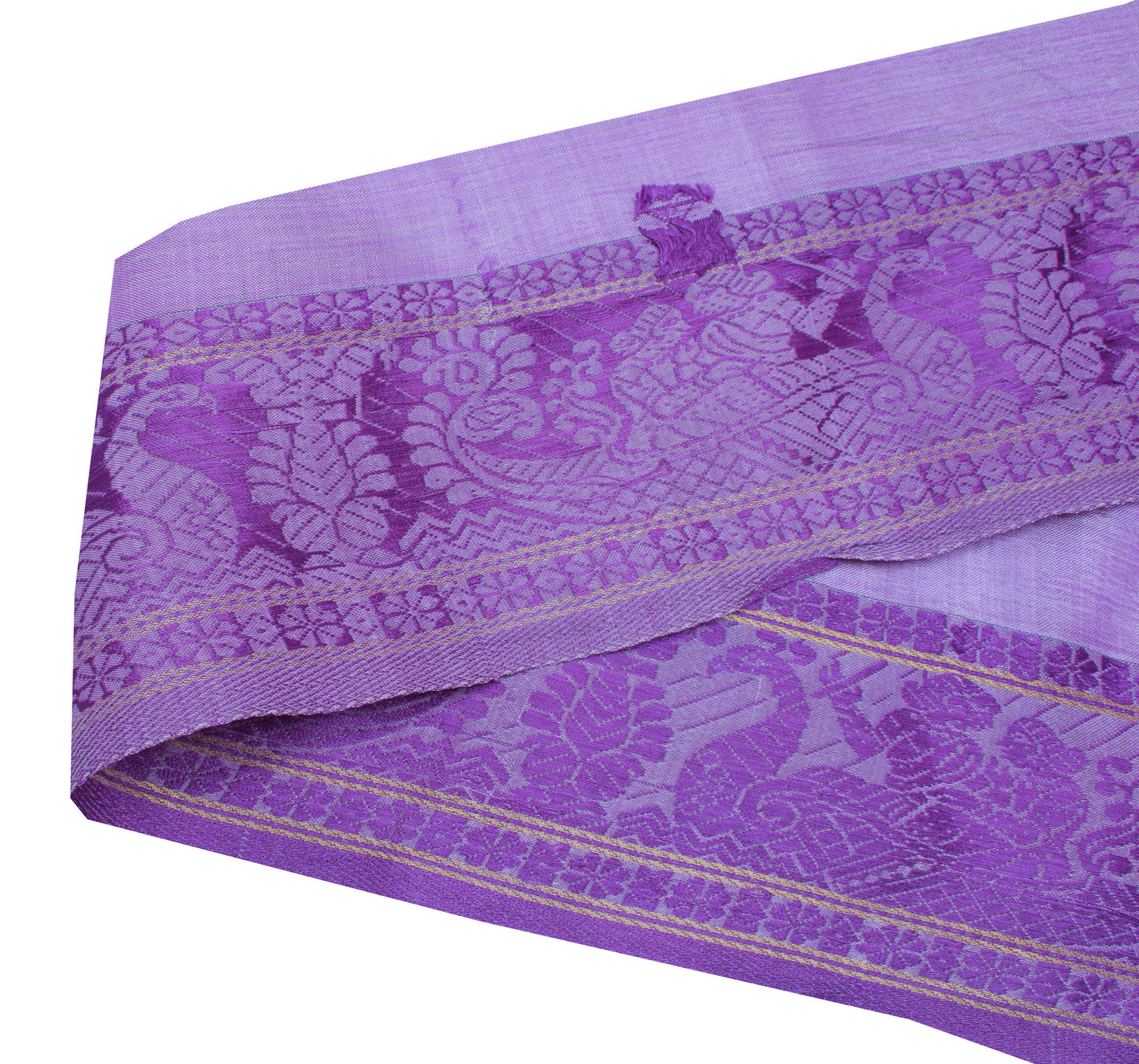 Sushila Vintage Purple Saree Border Indian Craft Sewing Baluchari Woven Ribbon