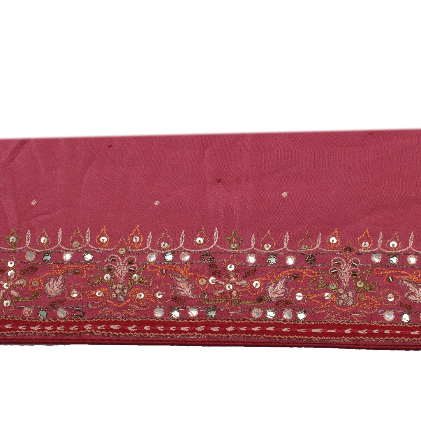 Sushila Vintage Mauve Saree Border Indian Craft Sewing Trim Embroidered Ribbon