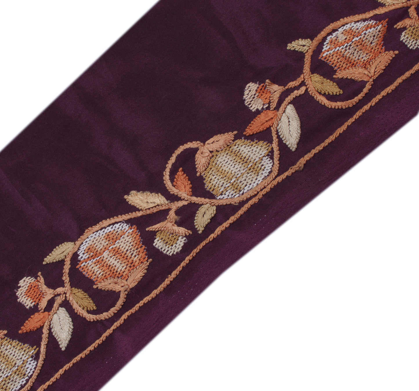 Sushila Vintage Purple Saree Border Indian Craft Sewing Trim Embroidered  Ribbon