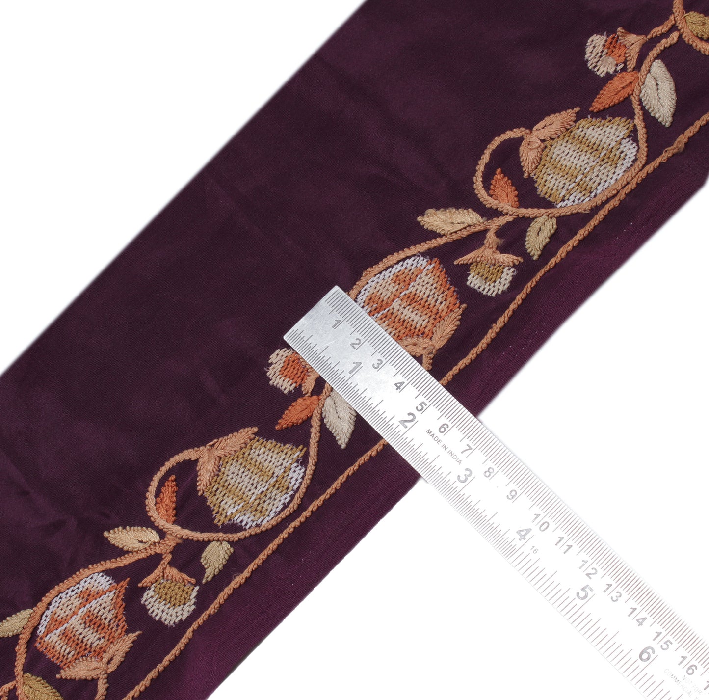 Sushila Vintage Purple Saree Border Indian Craft Sewing Trim Embroidered  Ribbon