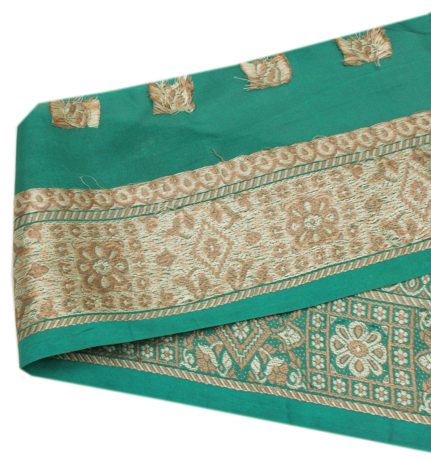 Sushila Vintage Green Saree Border Indian Craft Sewing Trim Woven Lace Ribbon