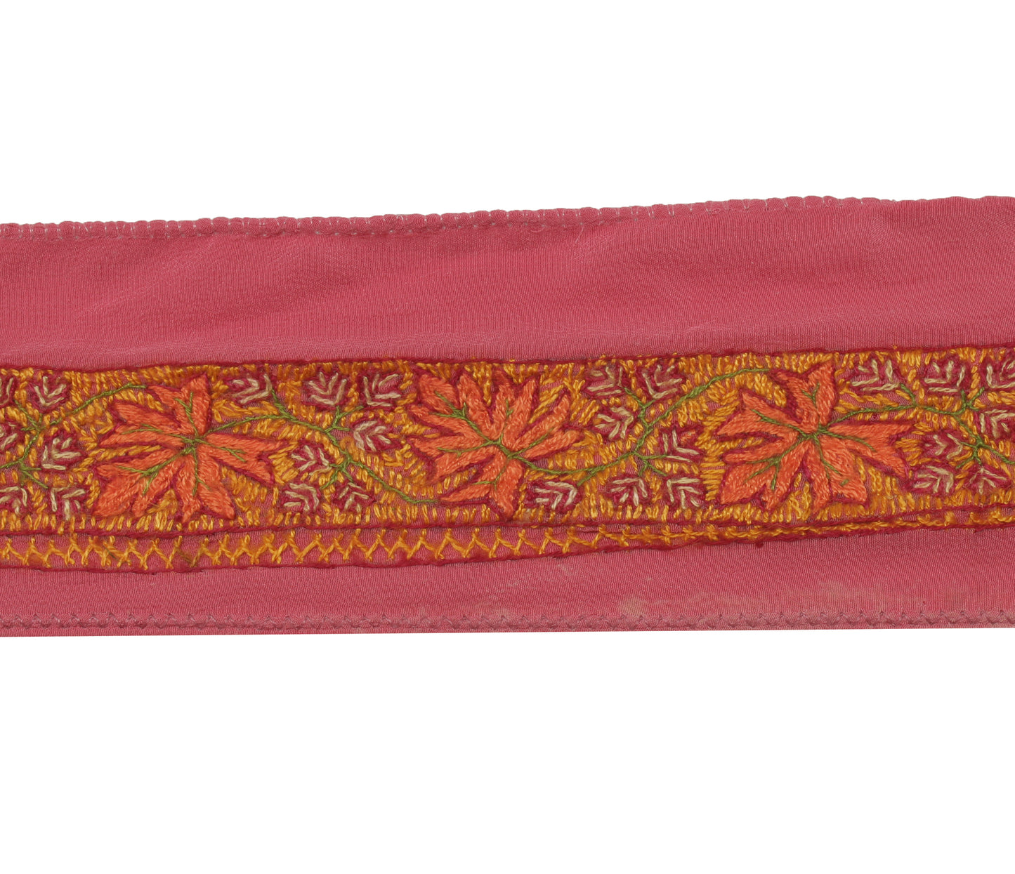 Sushila Vintage Peach Saree Border Indian Craft Sewing Trim Hand Work Lace