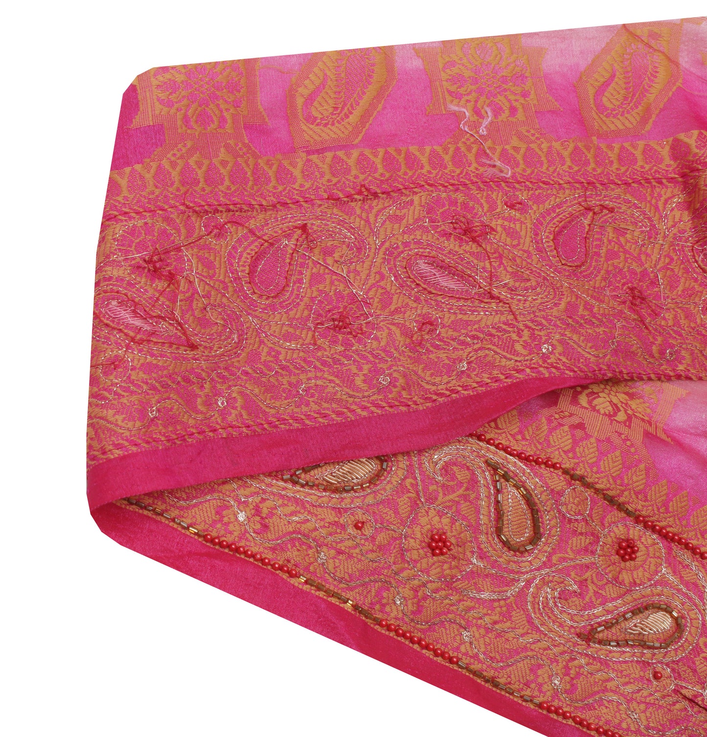 Sushila Vintage Pink Saree Border Indian Craft Sewing Trim Woven Lace Ribbon