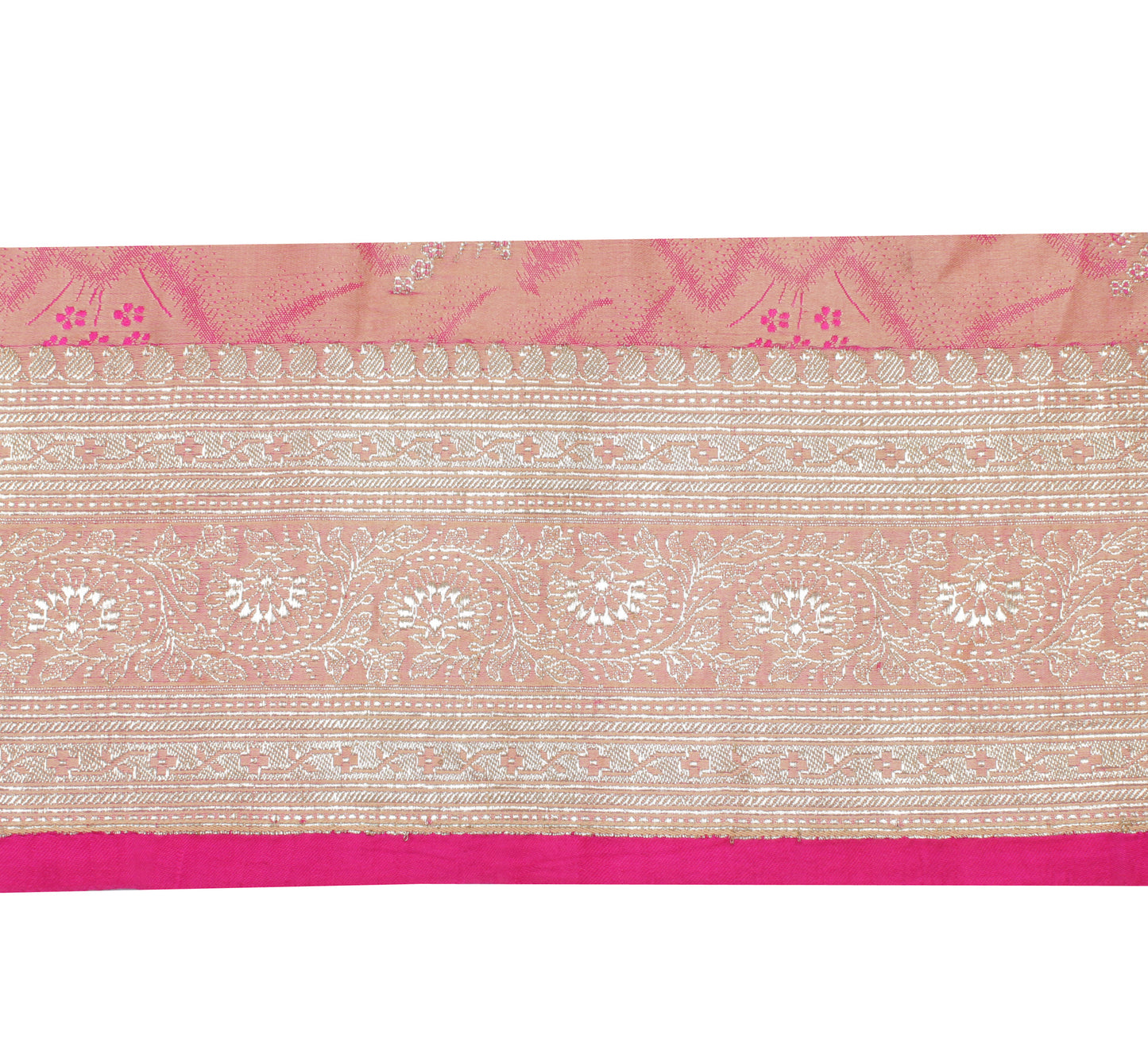 Sushila Vintage Peach Saree Border Indian Craft Sewing Trim Woven Lace Ribbon