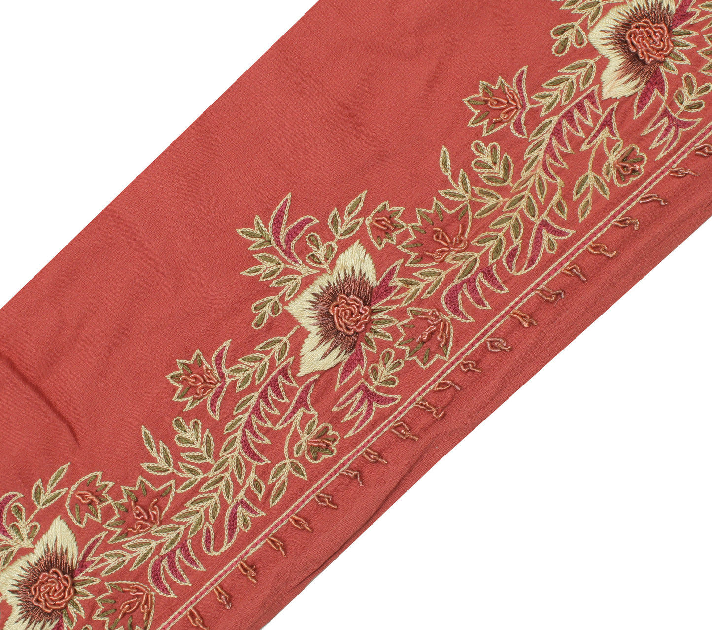 Sushila Vintage Saree Border Indian Craft Sewing Trim Hand Embroidered Ribbon