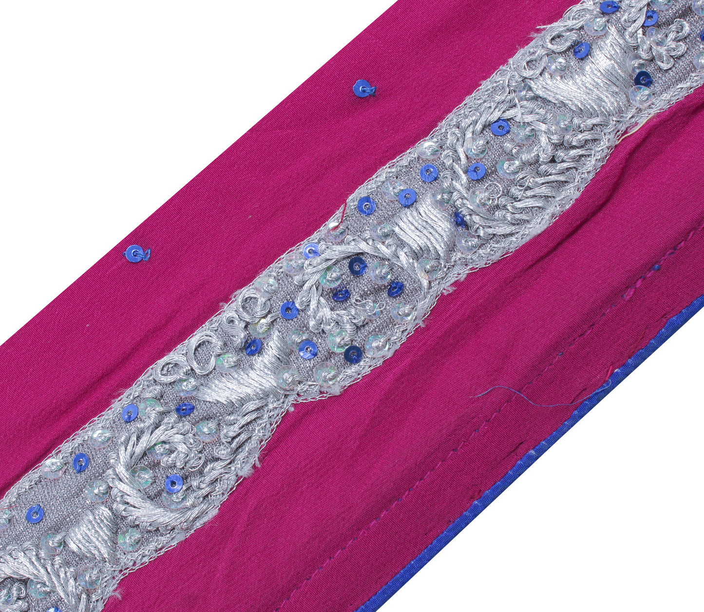 Sushila Vintage Purple Saree Border Indian Craft Sewing Trim Embroidered Ribbon