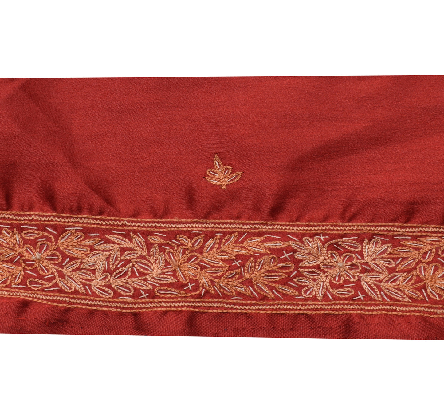 Sushila Vintage Maroon Saree Border Indian Craft Sewing Trim Embroidered Lace