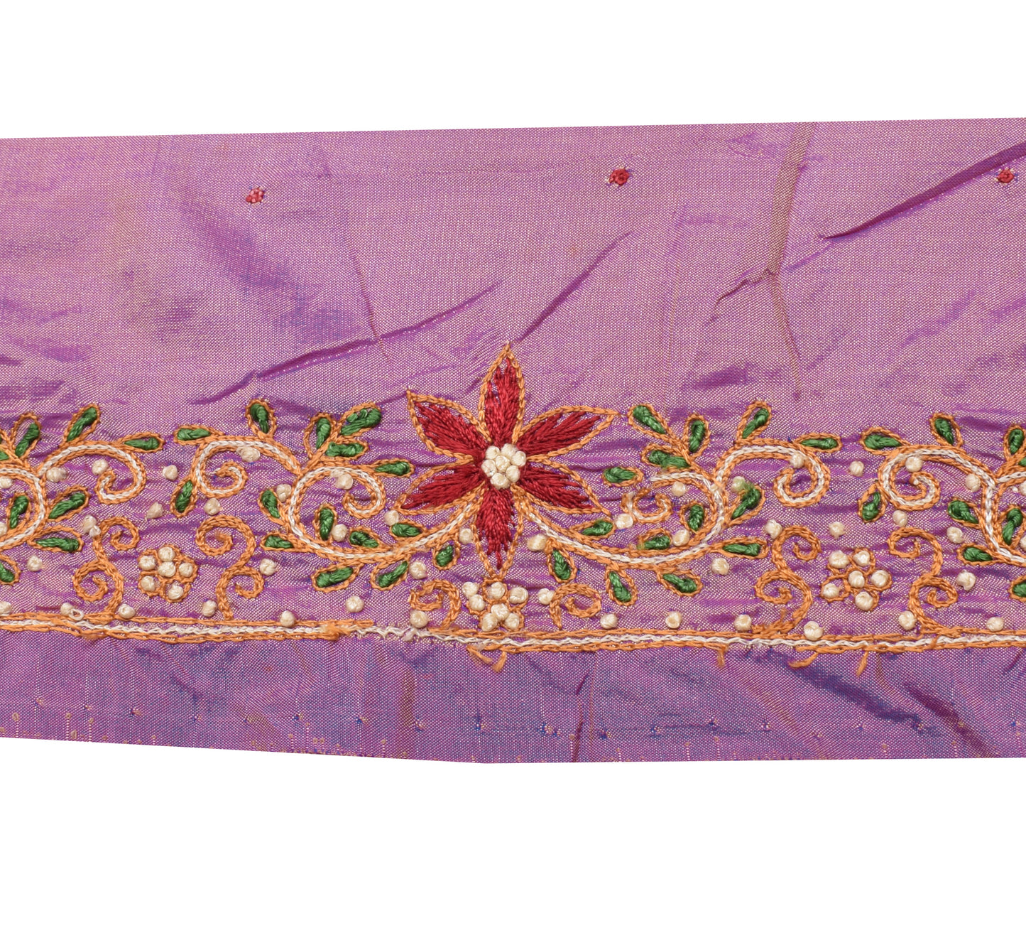 Sushila Vintage Purple Saree Border Indian Craft Sewing Trim Embroidered Lace