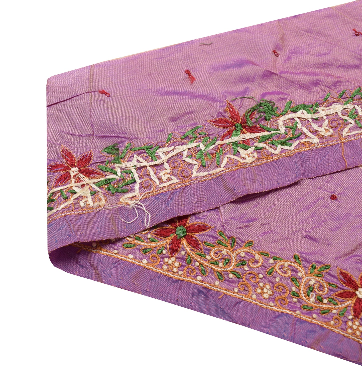 Sushila Vintage Purple Saree Border Indian Craft Sewing Trim Embroidered Lace