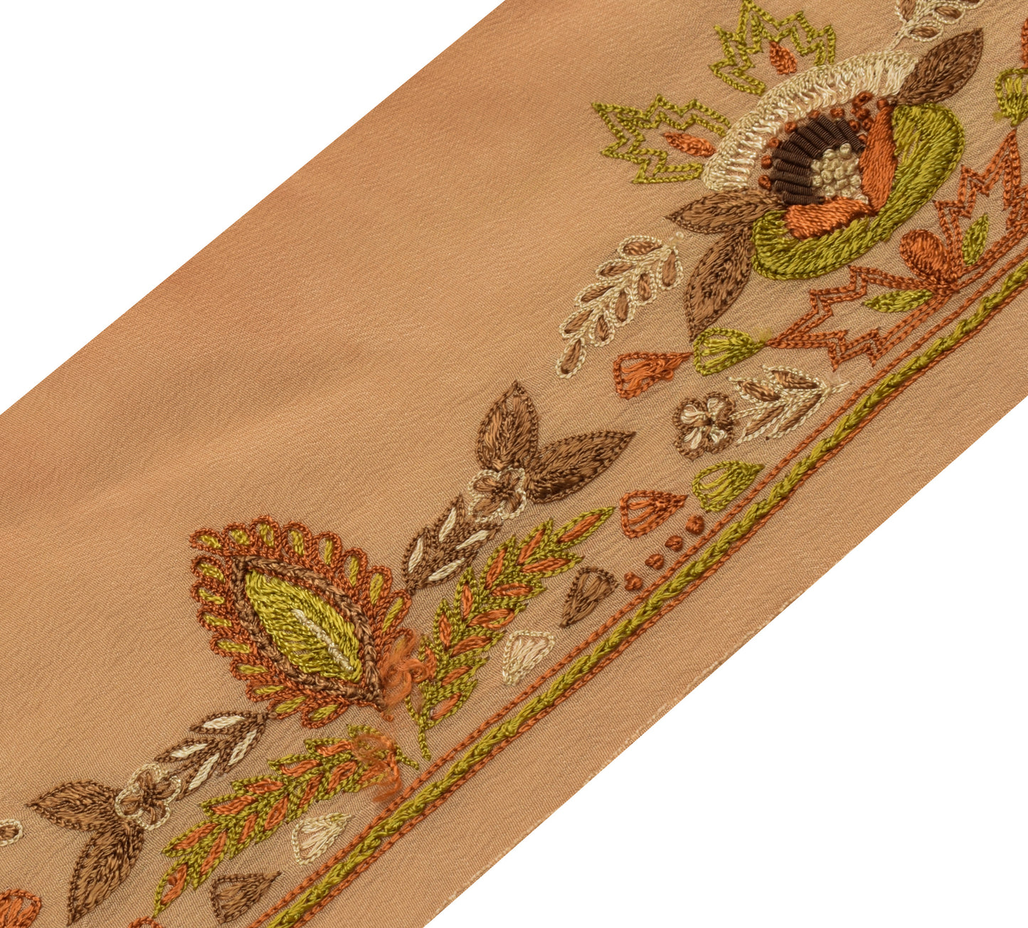 Sushila Vintage Cream Saree Border Indian Craft Sewing Trim Embroidered Ribbon