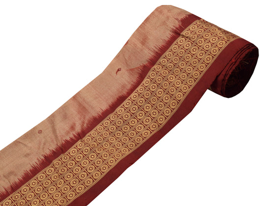 Sushila Vintage Maroon Saree Border Indian Craft Sewing Trim Woven Lace Ribbon