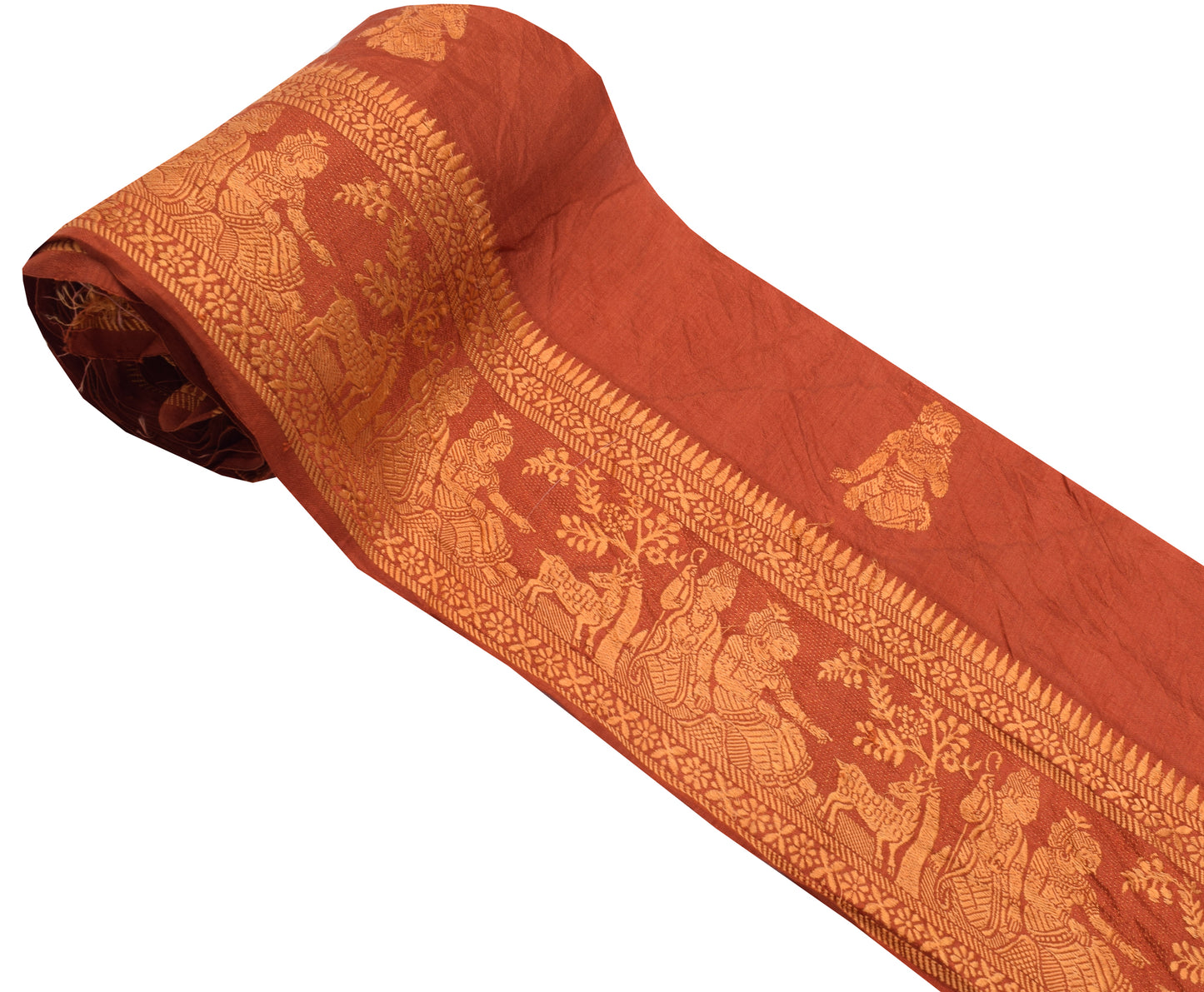 Sushila Vintage Rust Saree Border Indian Craft Sewing Trim Woven Lace Ribbon