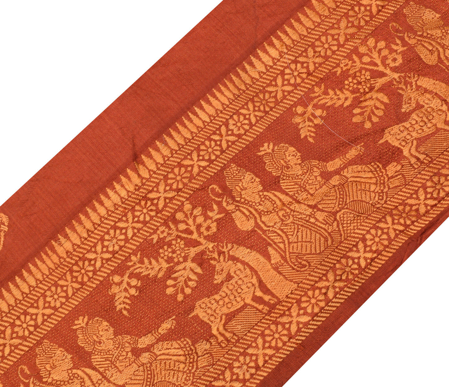 Sushila Vintage Rust Saree Border Indian Craft Sewing Trim Woven Lace Ribbon