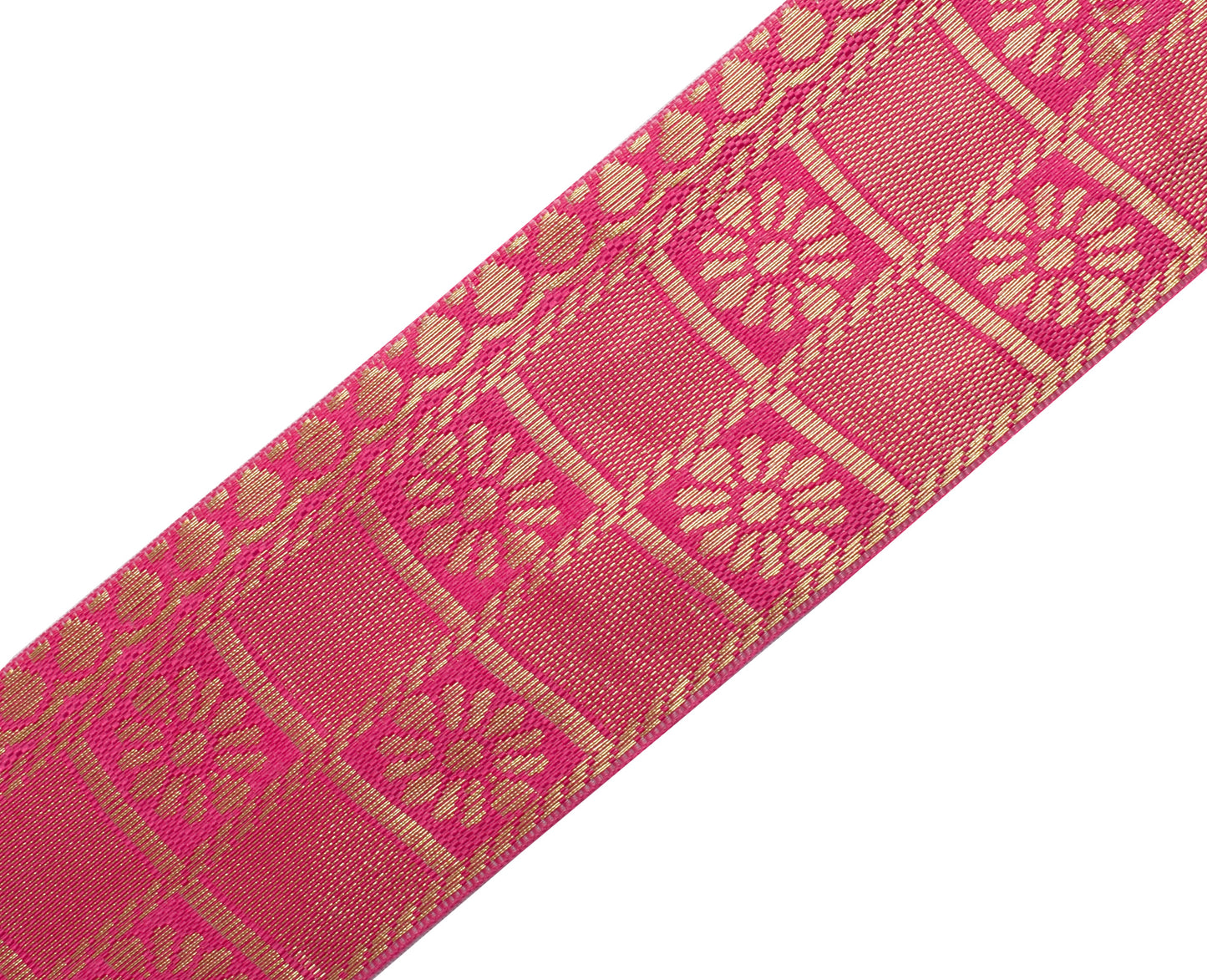 Sushila Vintage Pink Saree Border Indian Craft Sewing Trim Woven Lace Ribbon