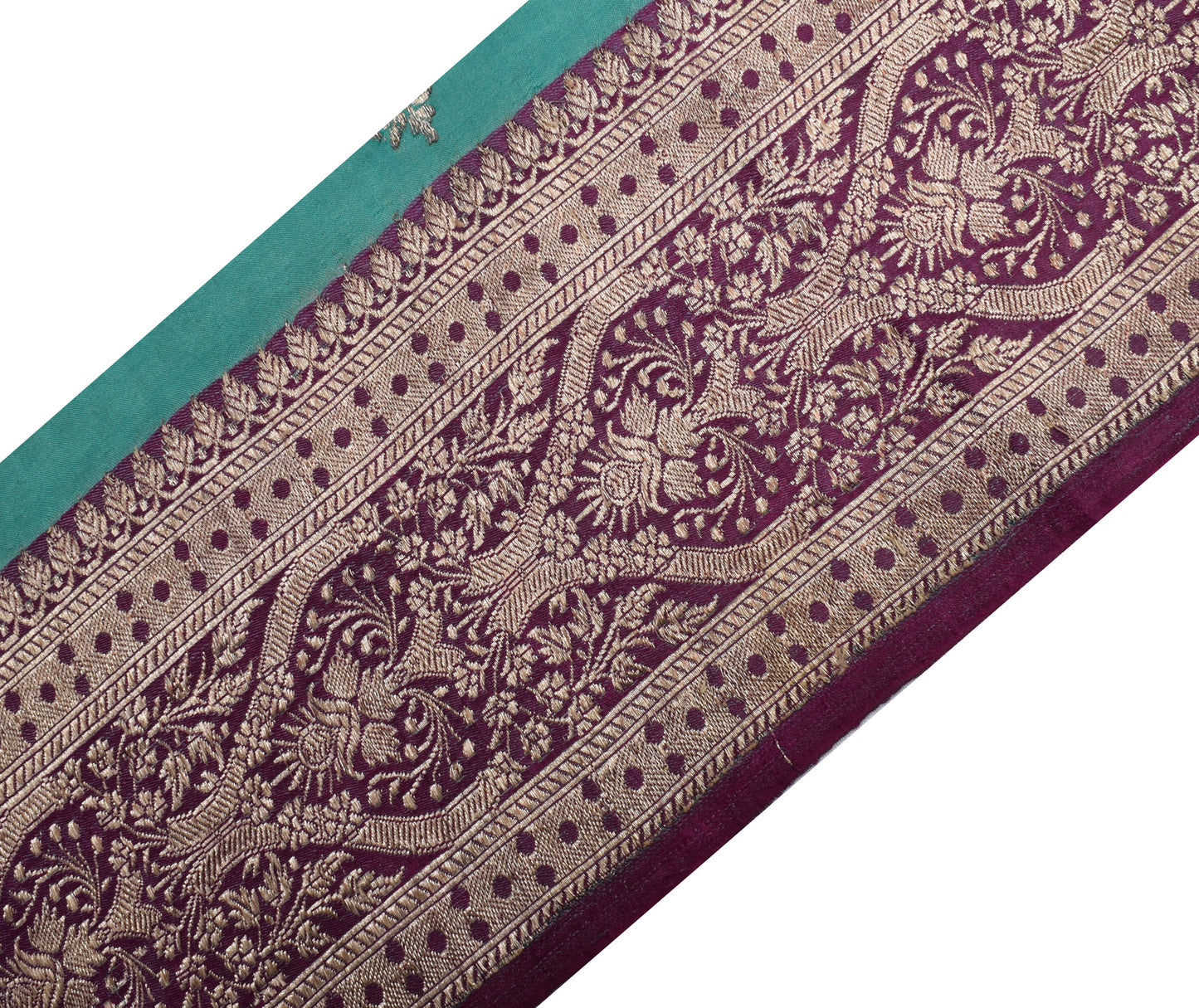 Sushila Vintage Purple Saree Border Indian Craft Sewing Trim Woven Lace Ribbon