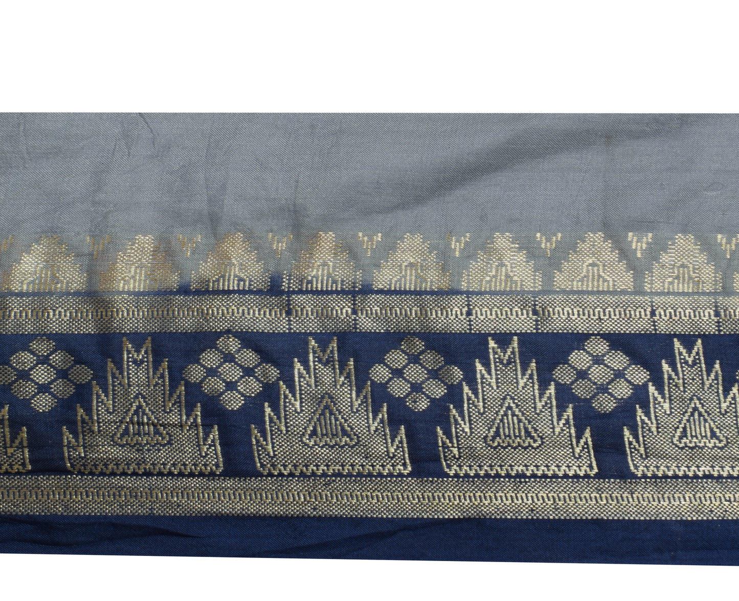 Sushila Vintage Blue Saree Border Indian Craft Sewing Trim Woven Lace Ribbon