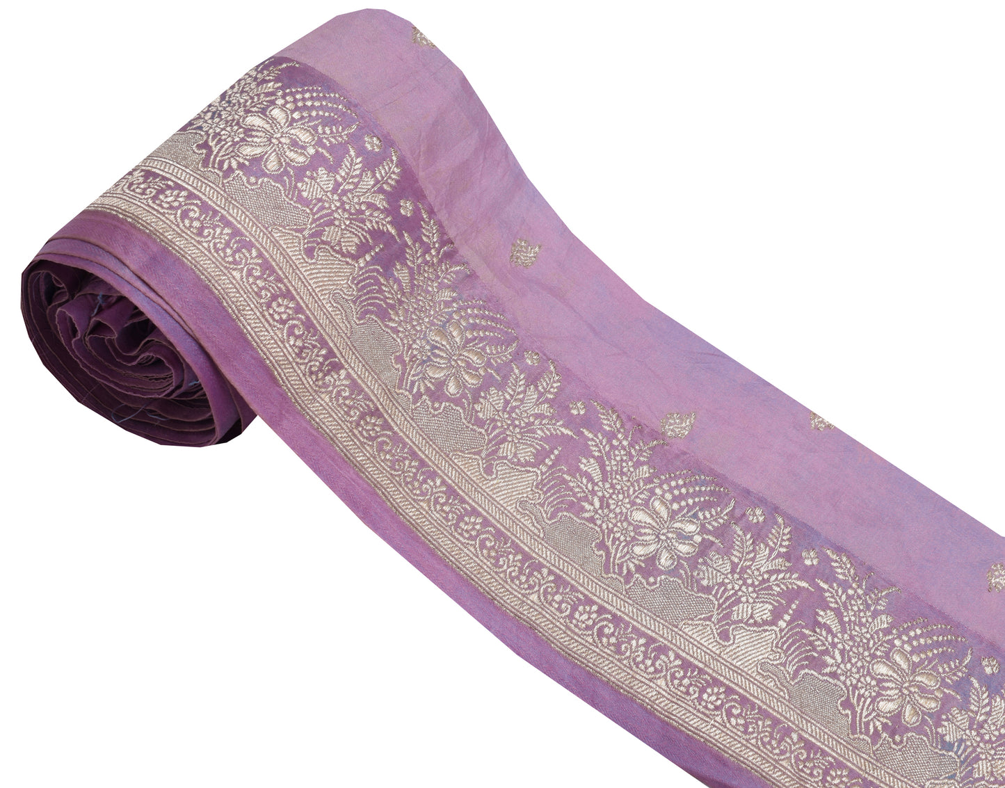 Sushila Vintage Lavender Saree Border Indian Craft Sewing Trim Woven Lace Ribbon