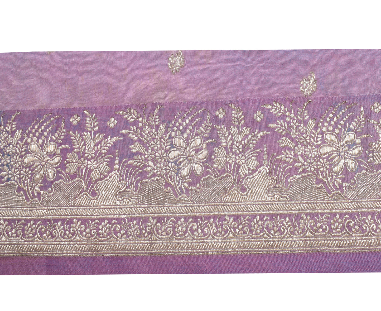 Sushila Vintage Lavender Saree Border Indian Craft Sewing Trim Woven Lace Ribbon