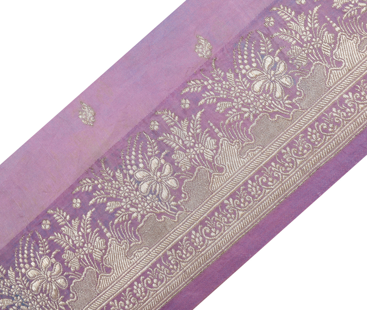 Sushila Vintage Lavender Saree Border Indian Craft Sewing Trim Woven Lace Ribbon