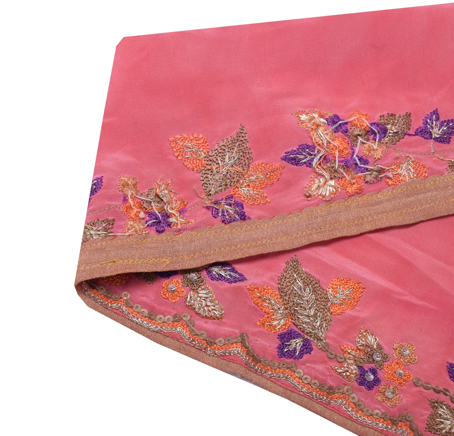 Sushila Vintage Pink Saree Border Indian Craft Sewing Trim Embroidered Lace