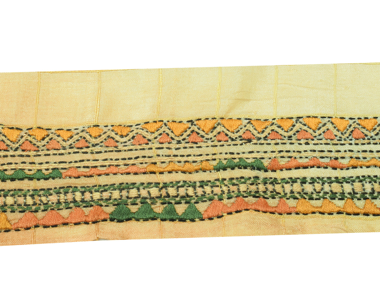 Sushila Vintage Cream Saree Border Indian Craft Sewing Trim Embroidered Lace