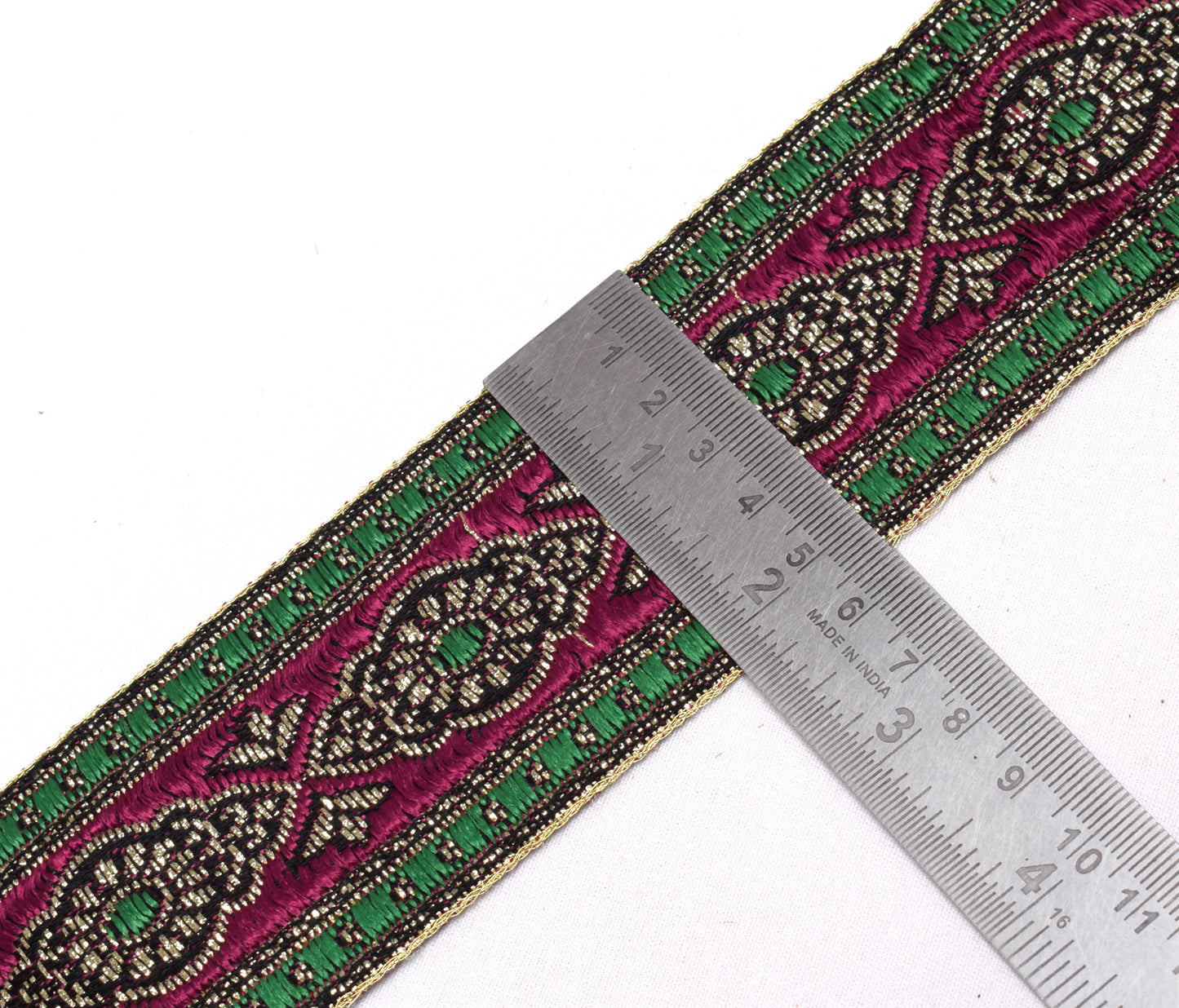 Sushila Vintage Purple Saree Border Indian Craft Sewing Trim Woven Lace Ribbon