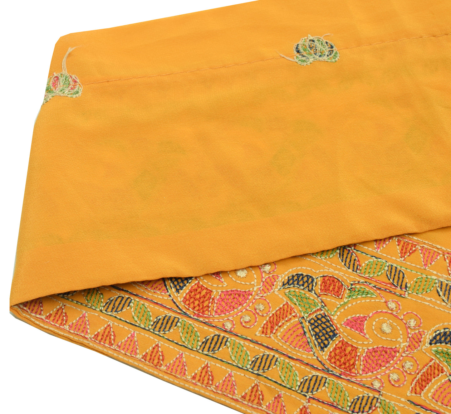 Sushila Vintage Yellow Saree Border Indian Craft Sewing Trim Embroidered Lace