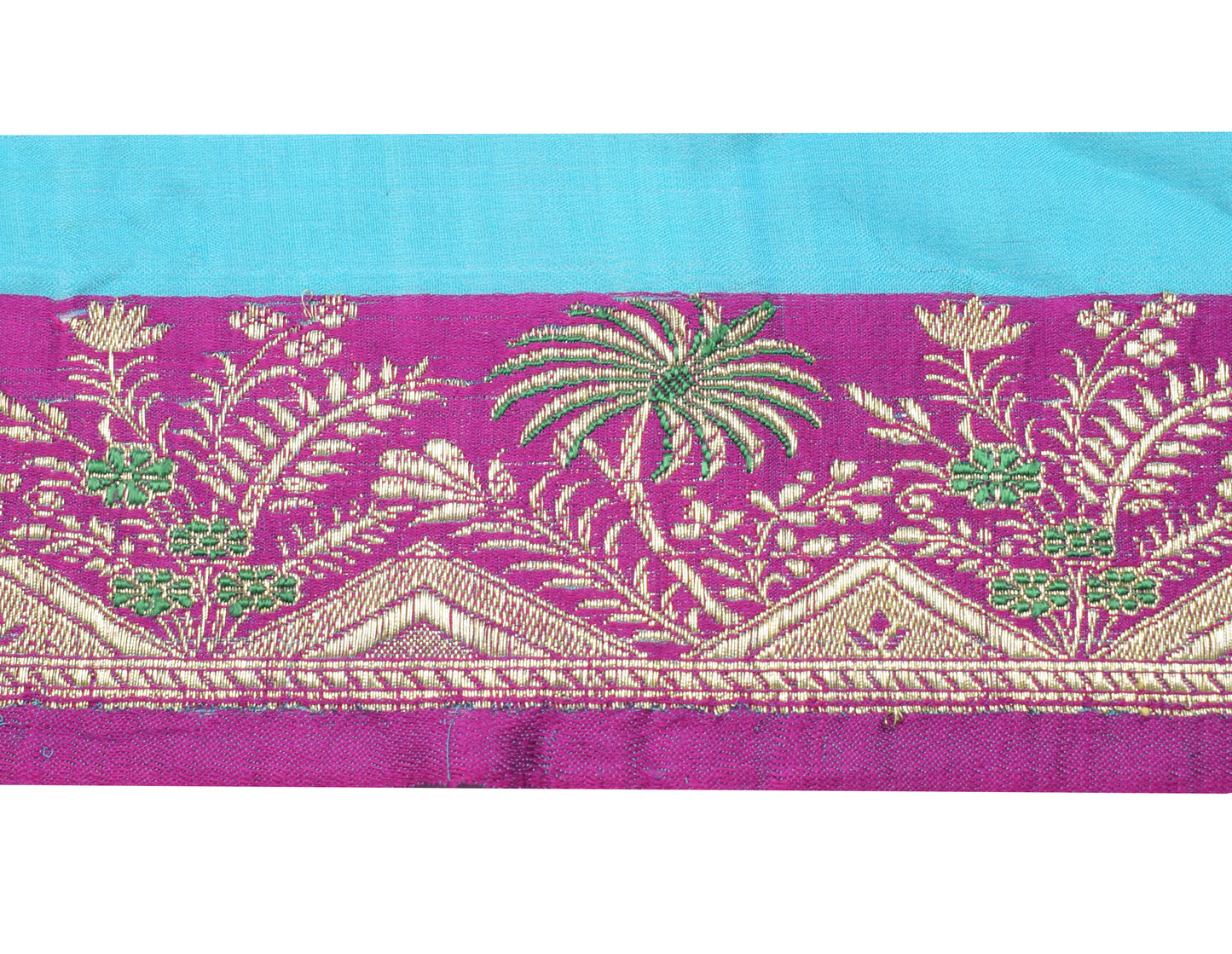 Sushila Vintage Purple Banarasi Saree Border Indian Craft Sewing Trim Woven Lace