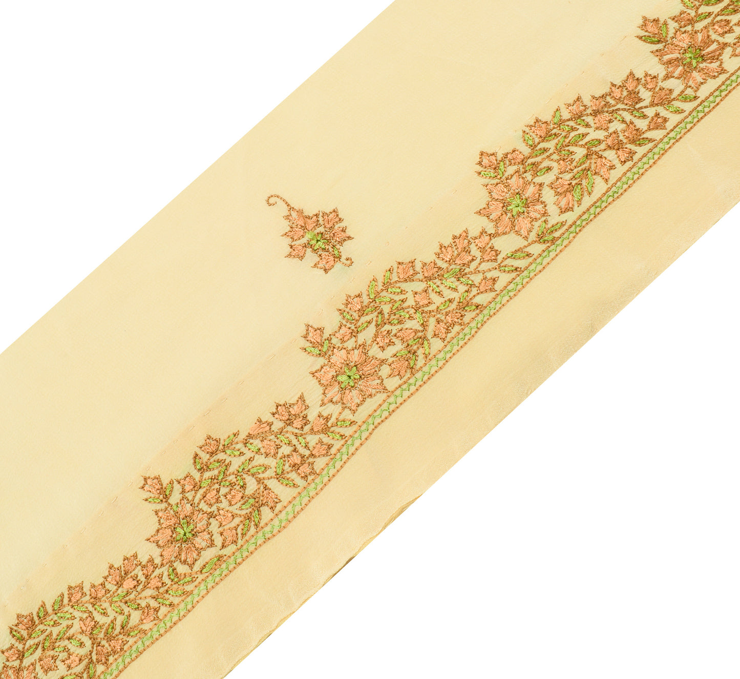 Sushila Vintage Cream Saree Border Indian Craft Sewing Trim Embroidered Ribbon