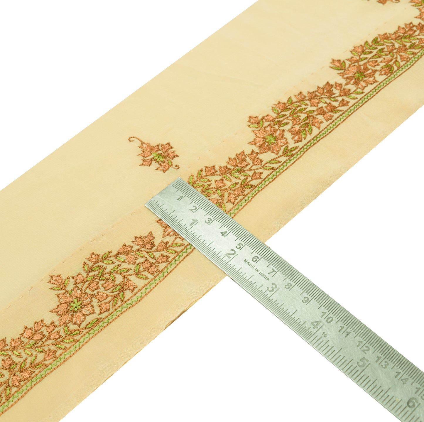 Sushila Vintage Cream Saree Border Indian Craft Sewing Trim Embroidered Ribbon