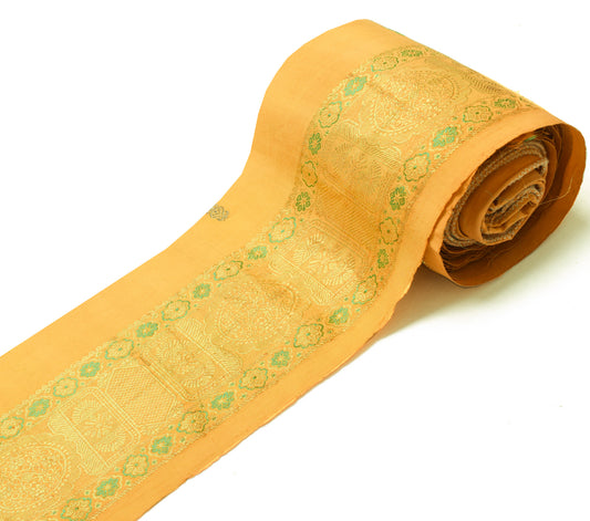 Sushila Vintage Mustard Saree Border Indian Craft Sewing Trim Woven Lace Ribbon