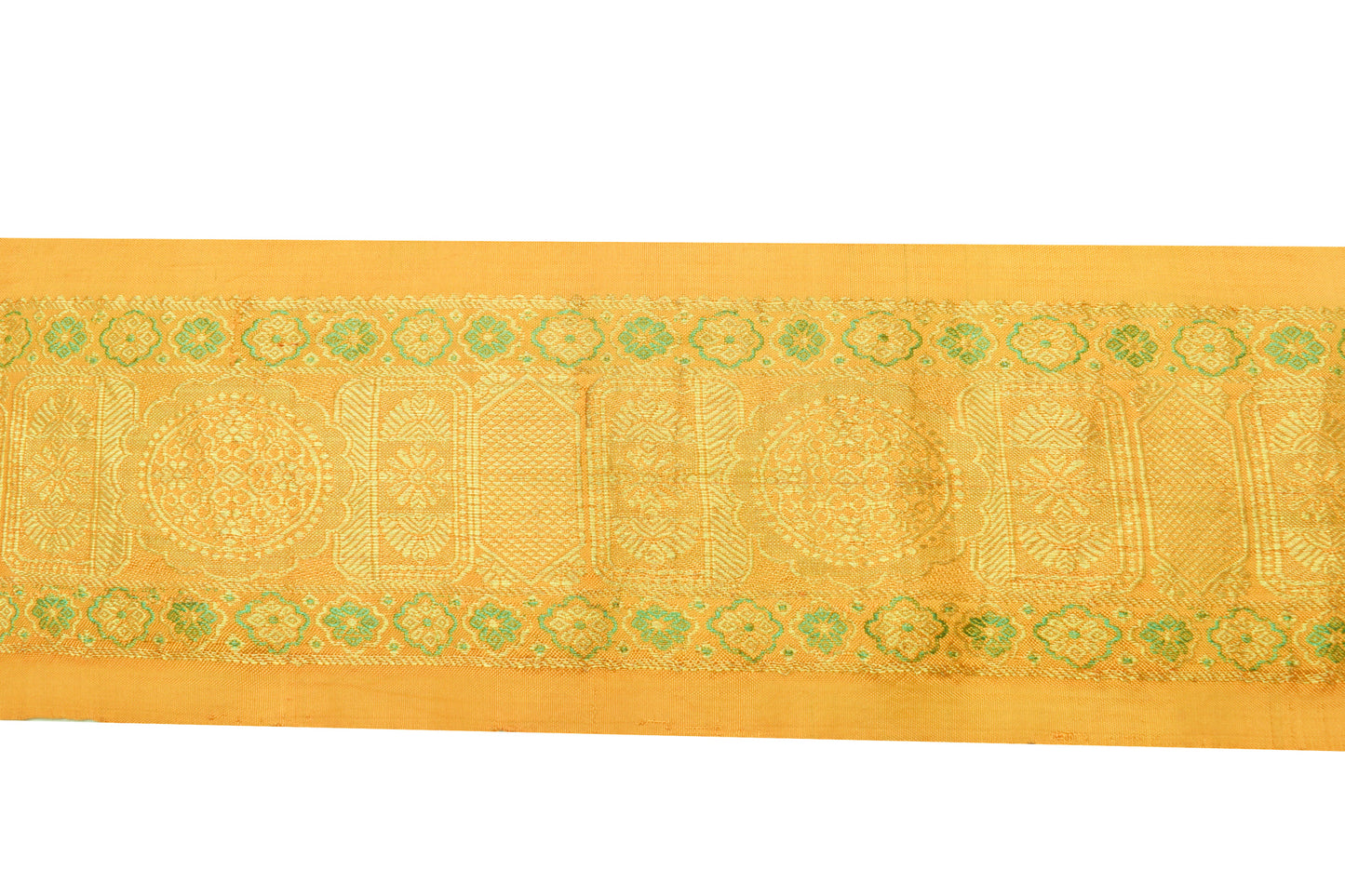 Sushila Vintage Mustard Saree Border Indian Craft Sewing Trim Woven Lace Ribbon