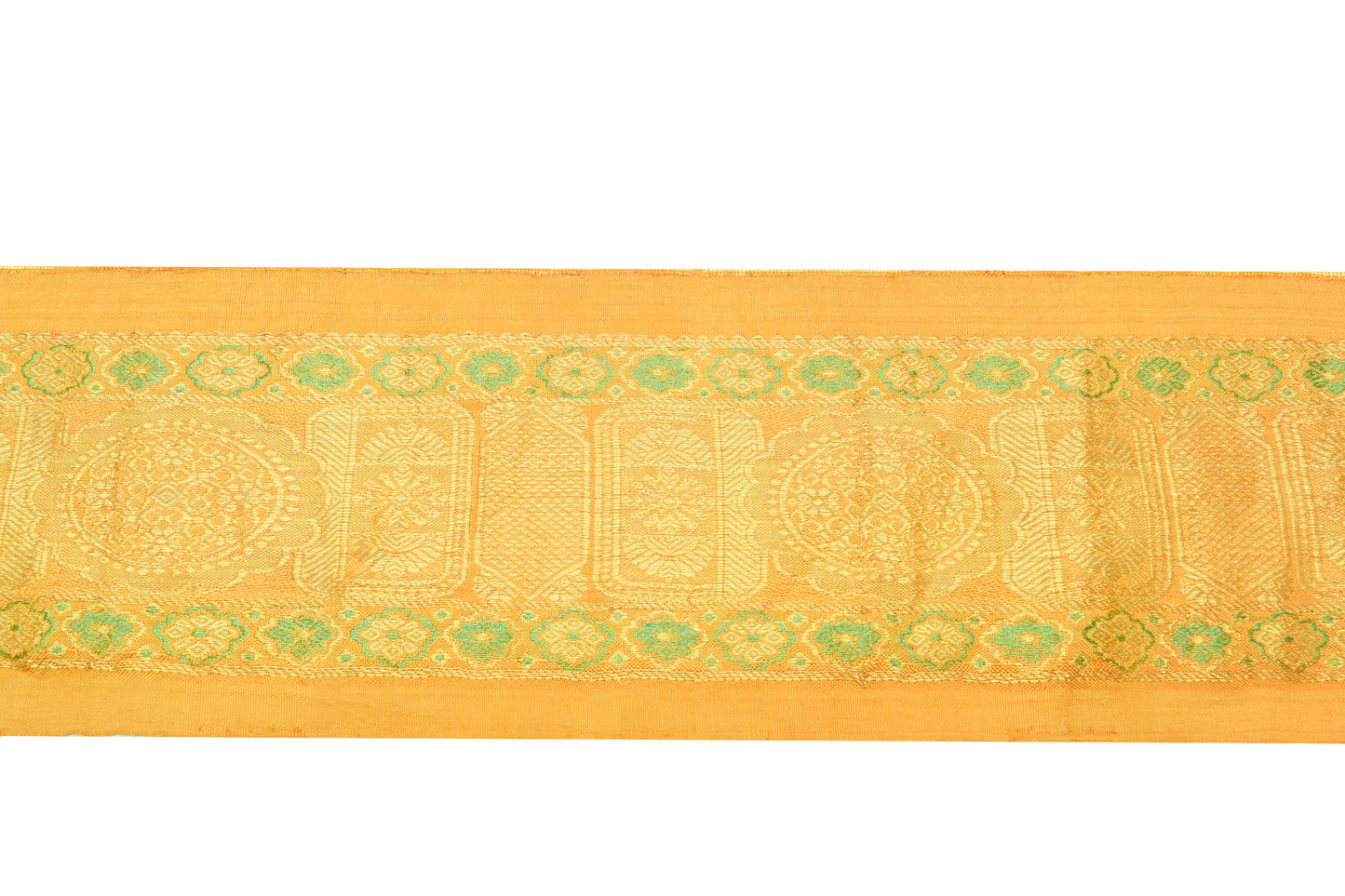 Sushila Vintage Mustard Saree Border Indian Craft Sewing Trim Woven Lace Ribbon