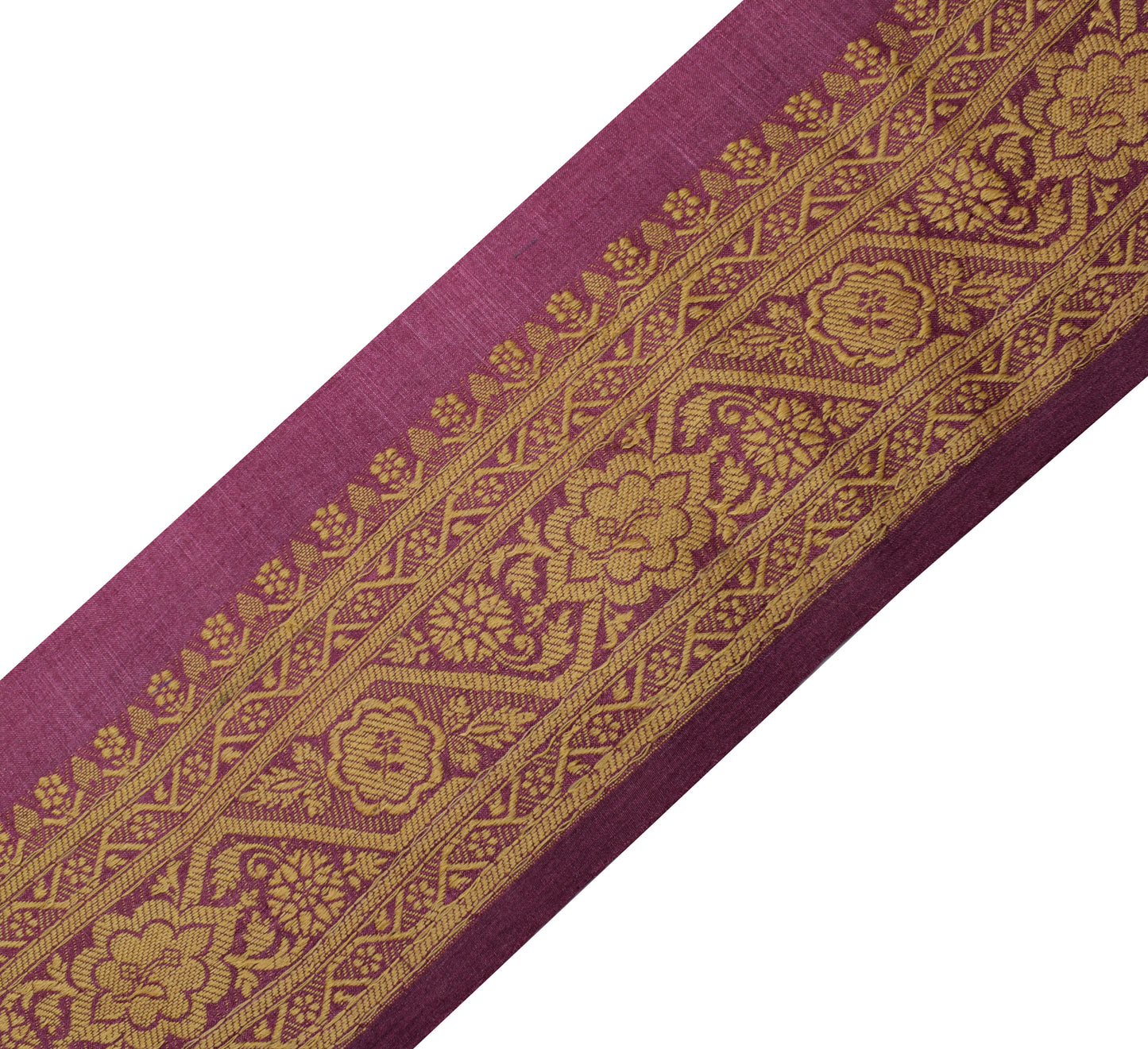 Sushila Vintage Purple Saree Border Indian Craft Sewing Trim Woven Lace Ribbon