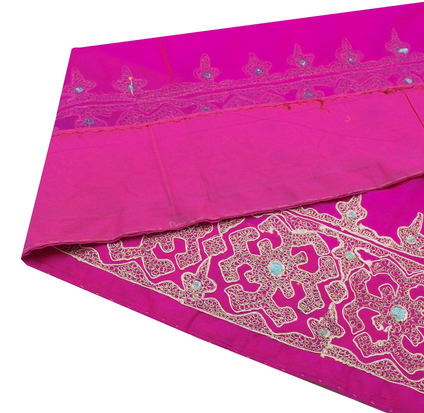 Sushila Vintage Magenta Saree Border Indian Craft Sewing Trim Embroidered Lace