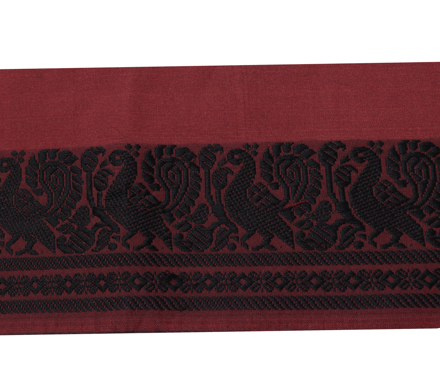 Sushila Vintage Maroon Saree Border Indian Craft Sewing Trim Woven Lace Ribbon