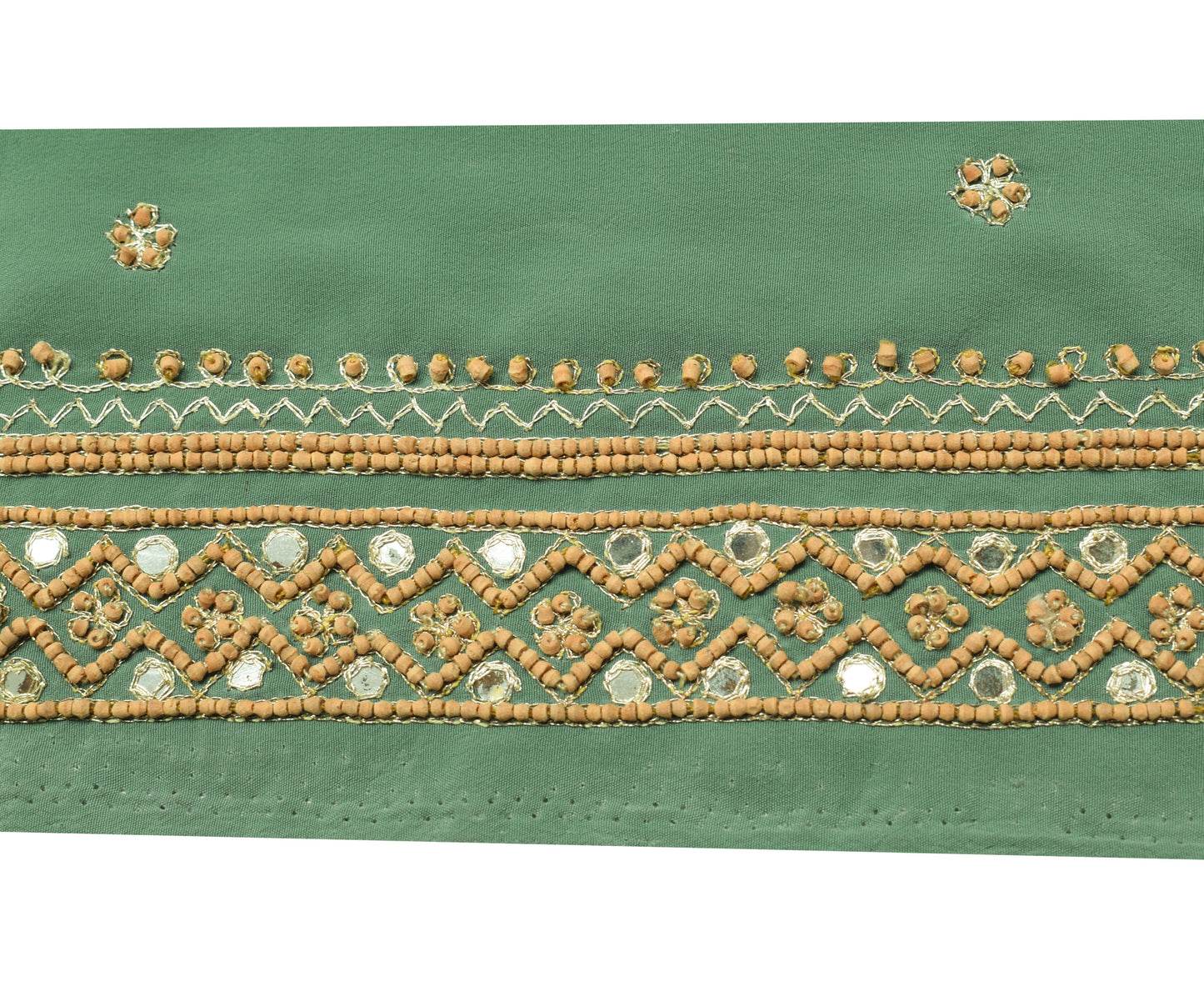 Sushila Vintage Saree Border Indian Craft Sewing Trim Hand Beaded Lace Ribbon