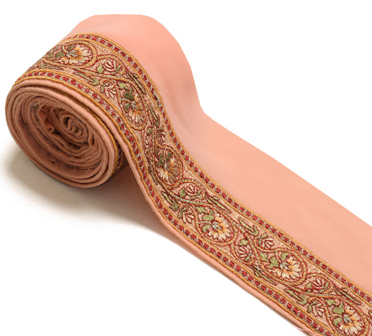 Sushila Vintage Peach Saree Border Indian Craft Sewing Trim Embroidered  Ribbon