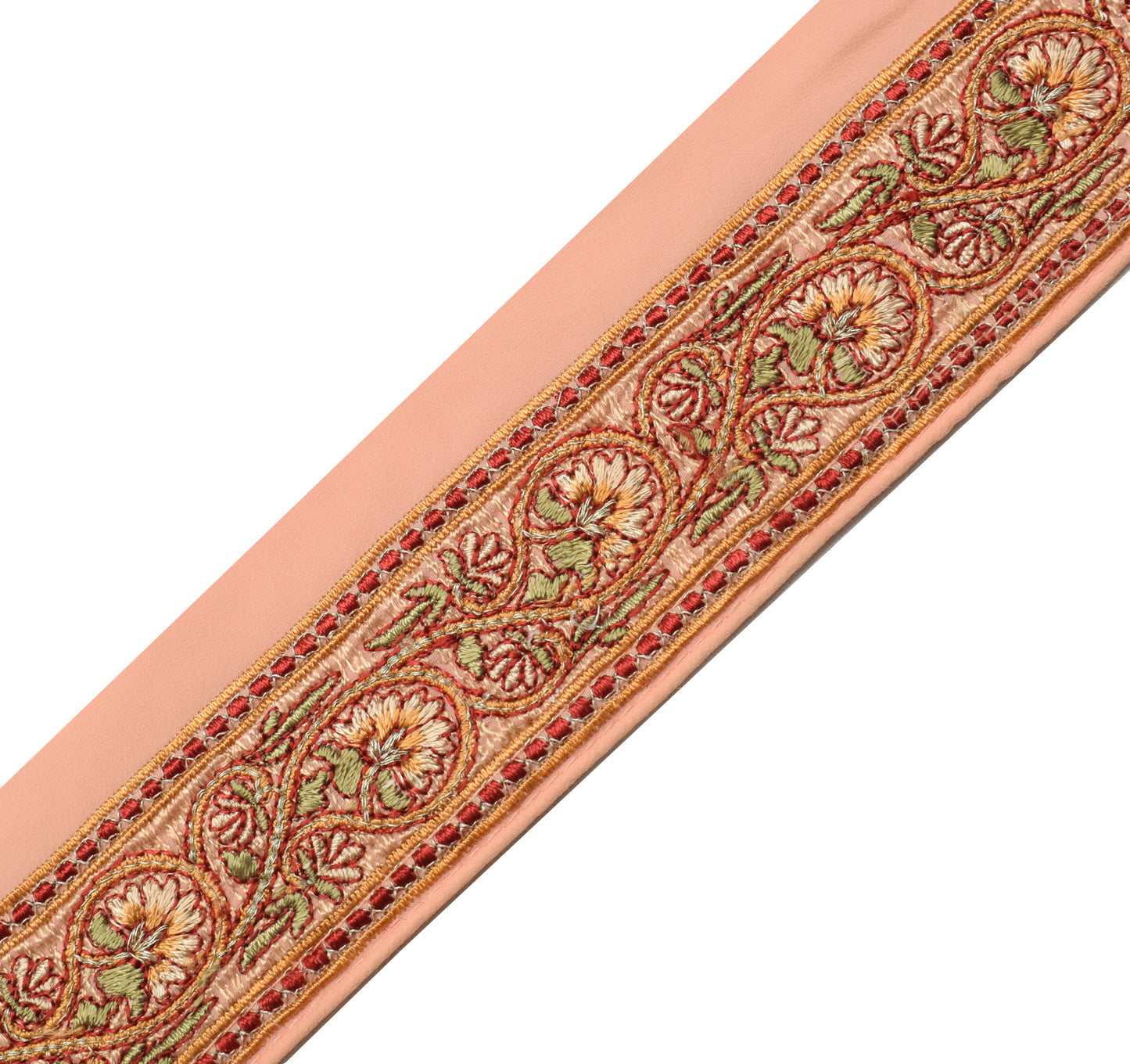 Sushila Vintage Peach Saree Border Indian Craft Sewing Trim Embroidered  Ribbon