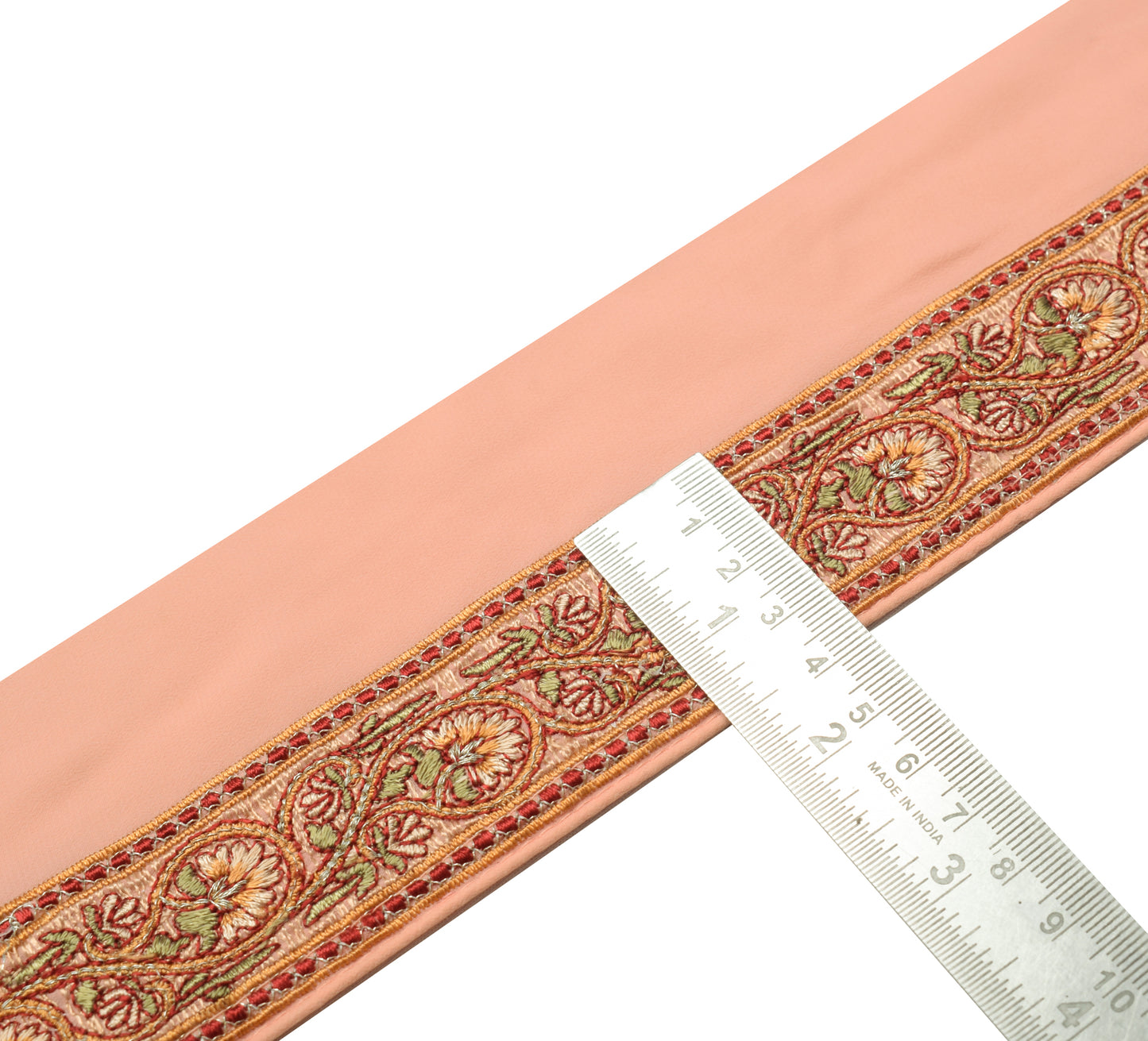 Sushila Vintage Peach Saree Border Indian Craft Sewing Trim Embroidered  Ribbon