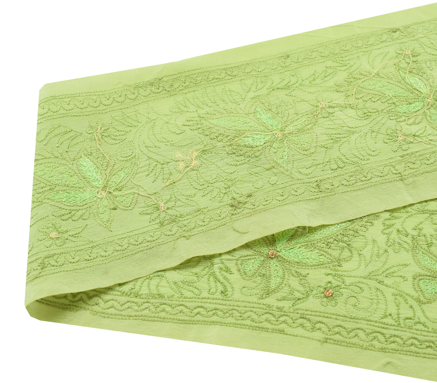 Sushila Vintage Green Saree Border Craft Sewing Trim Embroidered Lace Ribbon