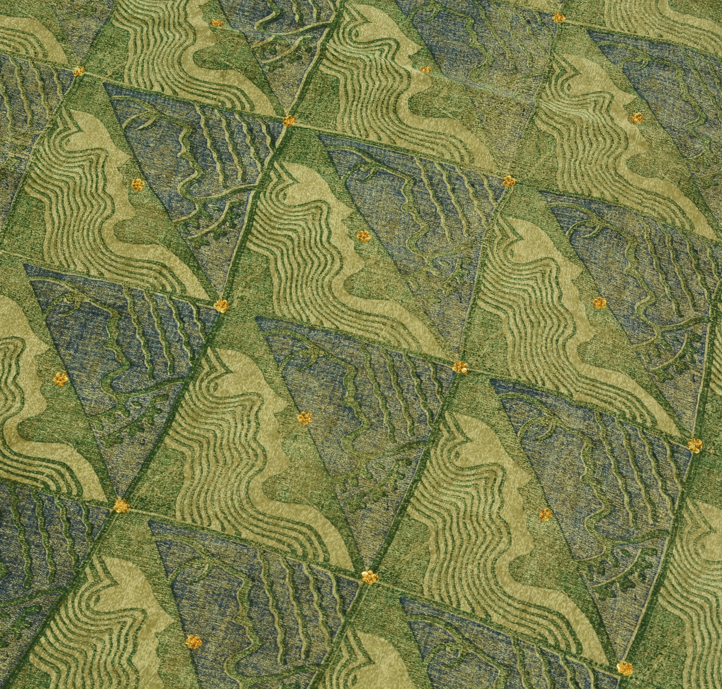 Sushila Vintage Green Saree 100% Pure Crepe Silk Printed Embroidered Soft Fabric