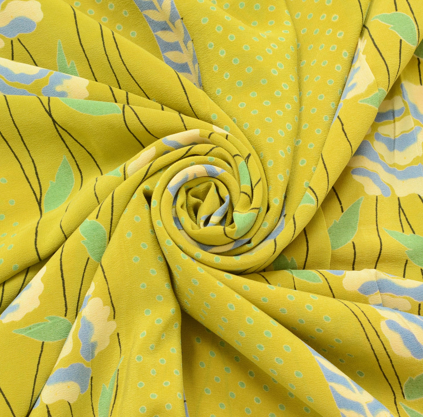 Sushila Vintage Multi Color Saree Pure Crepe Silk Printed Floral Soft Fabric